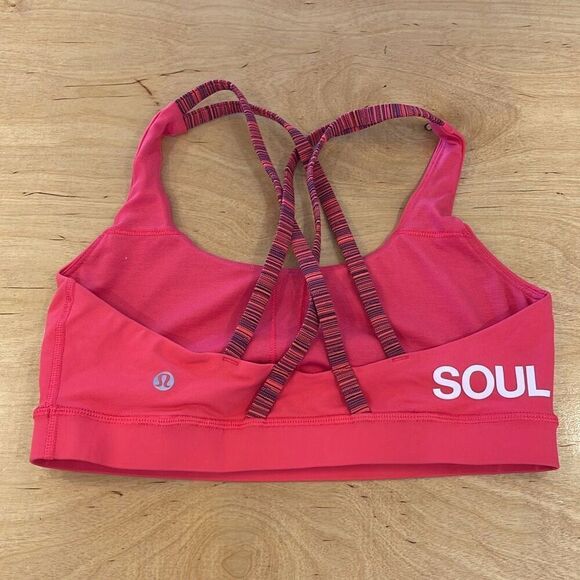 Lululemon Energy Sports Bra Soul Cycle Size 8 Boom Juice Cyber Alarming - Picture 2 of 5